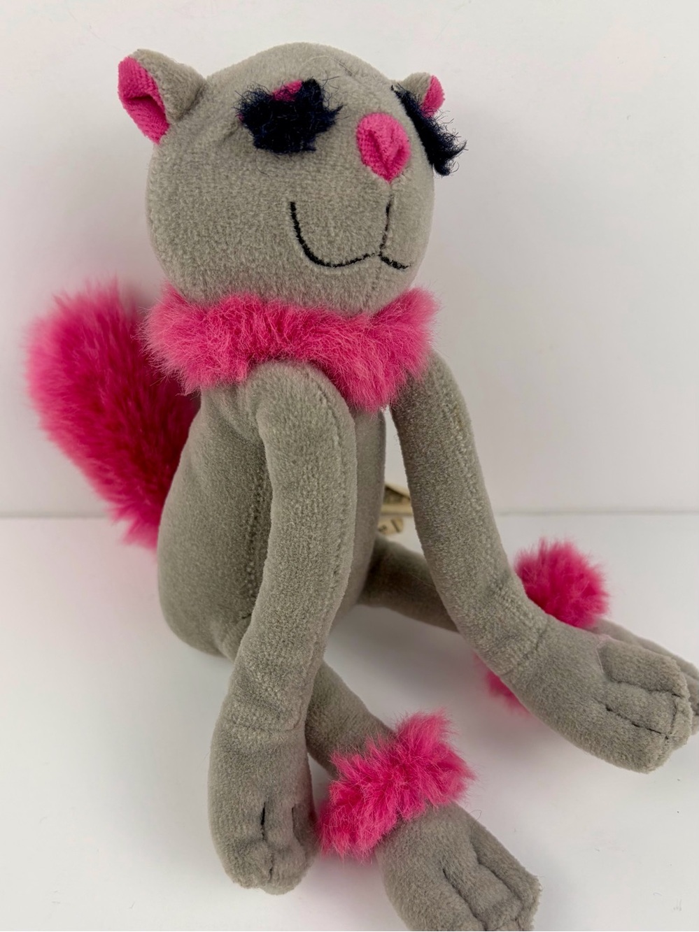Marks and Spencer M&S Glam Puss Grey Pink Cat Small 6 in Soft Plush Toy